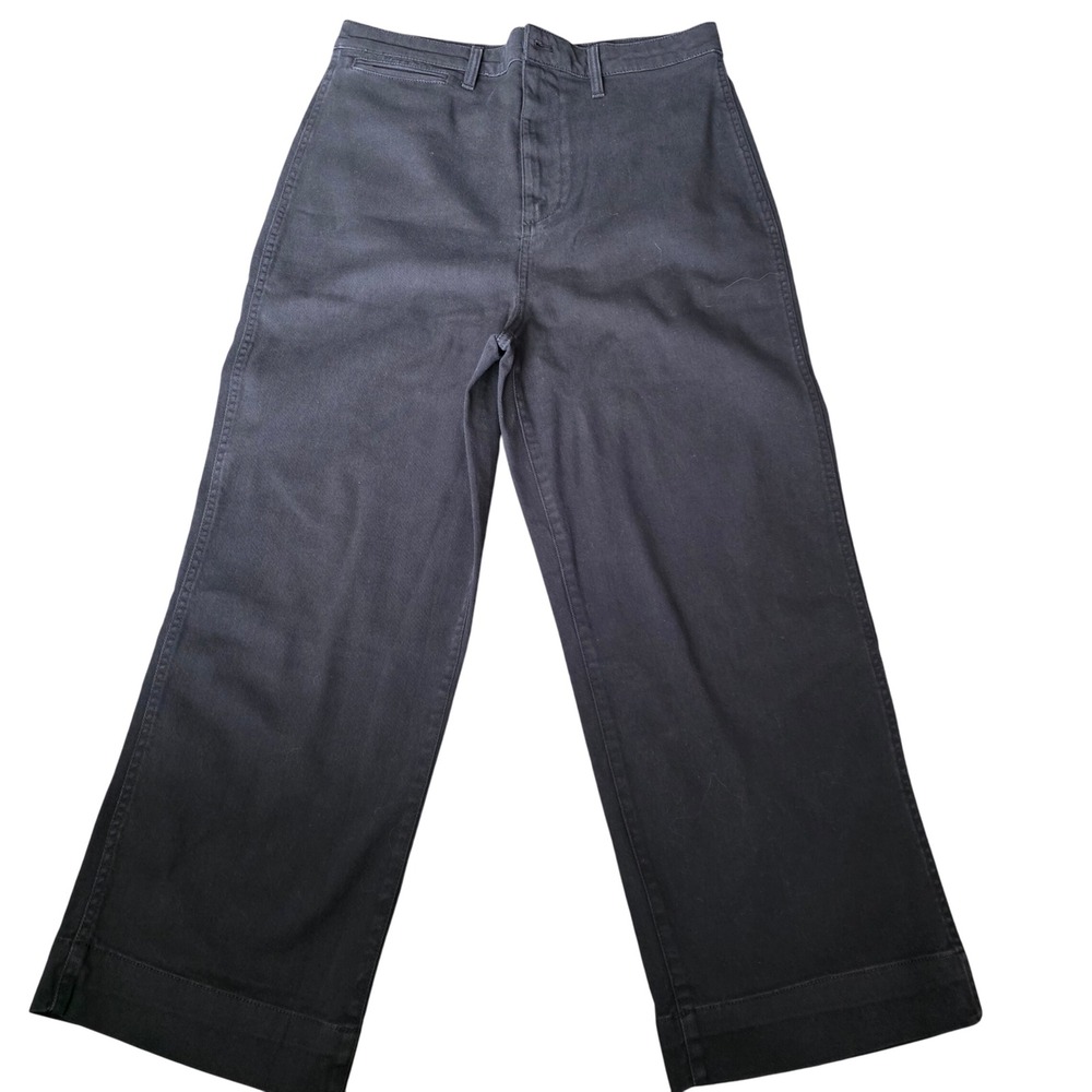 Quince Wide Leg Crop Pants Black Size 31 Cotton Spandex Utility Style